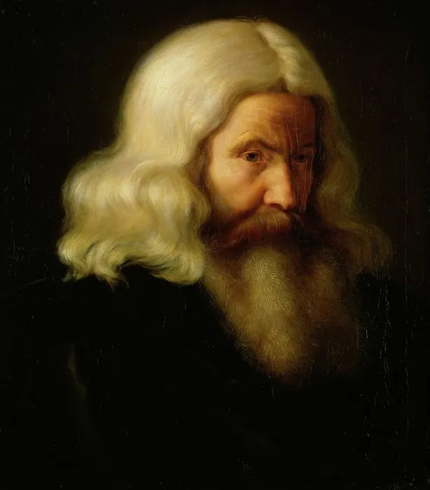 Framed Print : Study of an old Man, 1837. Creator: Adolph Tidemand