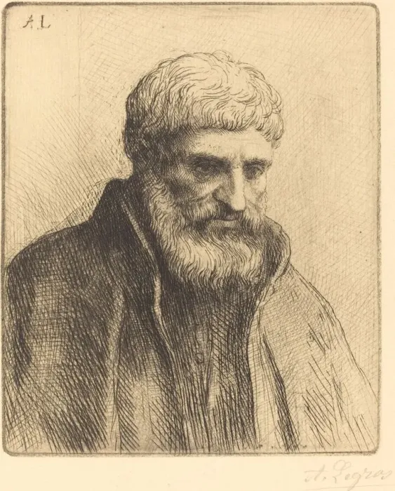 Framed Print : Study of an Old Man (Etude de vieillard). Creator: Alphonse Legros Framed Print : Study of an Old Man (Etude de vieillard). Creator: Alphonse Legros