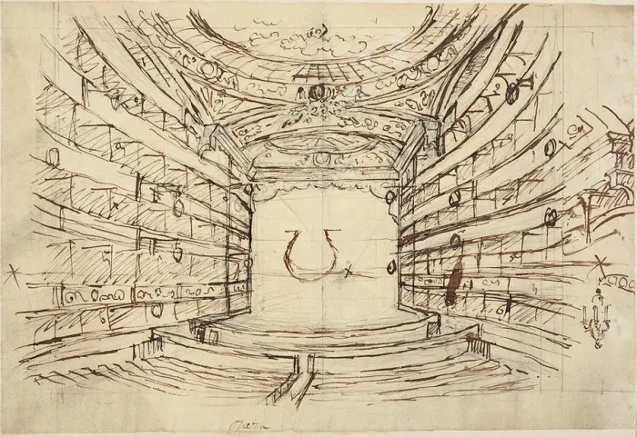 Framed Print : Study for Opera House, from Microcosm of London, c. 1808. Creator: Augustus Charles Pugin Framed Print : Study for Opera House, from Microcosm of London, c. 1808. Creator: Augustus Charles Pugin
