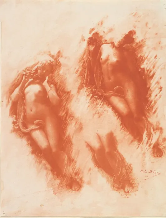 Framed Print : [Study in Orange], 1903. Creator: Rene Le Begue