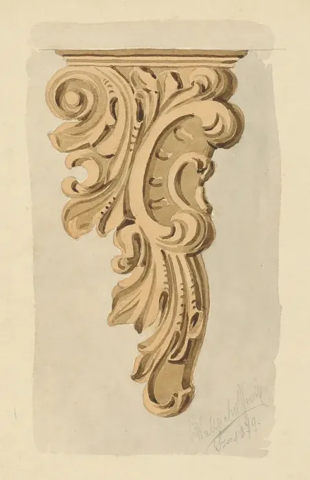 Framed Print : Study of ornamental decoration, 1879. Creator: Eugen Wallachy Framed Print : Study of ornamental decoration, 1879. Creator: Eugen Wallachy