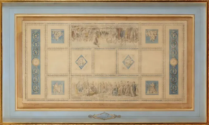 Framed Print : Study for the Painted ceiling of the library in the Conservatory, 1812 Framed Print : Study for the Painted ceiling of the library in the Conservatory, 1812