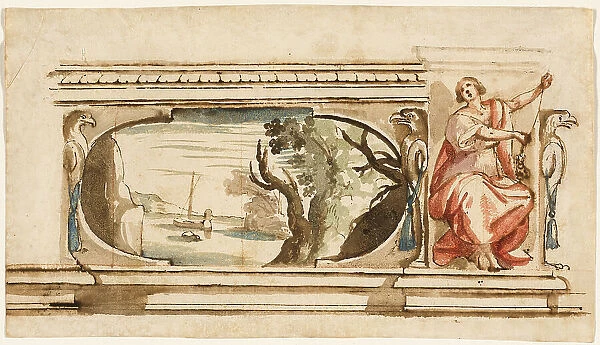 Study for a Painted Frieze, 1625 / 27. Creator: Flaminio Allegrini