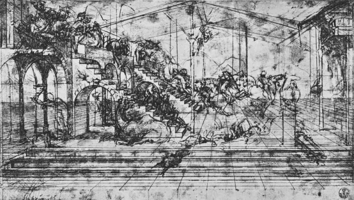 Framed Print : Study of the Perspective of the Background of the Adoration of the Magi, 1481 (1945). Artist: Leonardo da Vinci Framed Print : Study of the Perspective of the Background of the Adoration of the Magi, 1481 (1945). Artist: Leonardo da Vinci