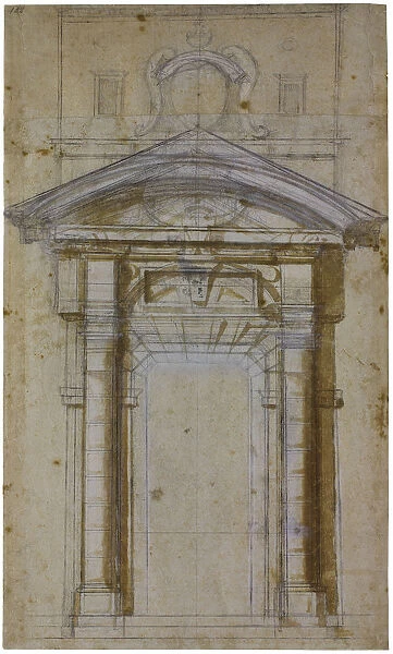 Study for Porta Pia in Rome, ca 1561. Artist: Buonarroti, Michelangelo (1475-1564)