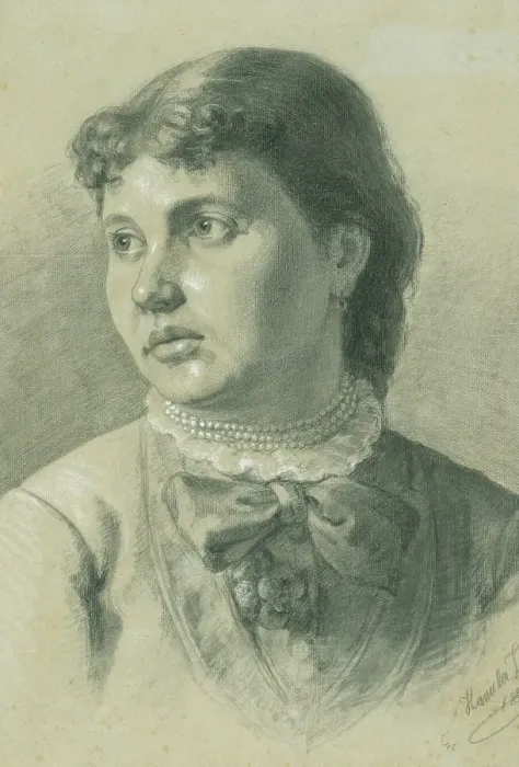 Framed Print : Study for a portrait of a girl, 1879. Creator: Jozef Hanula Framed Print : Study for a portrait of a girl, 1879. Creator: Jozef Hanula