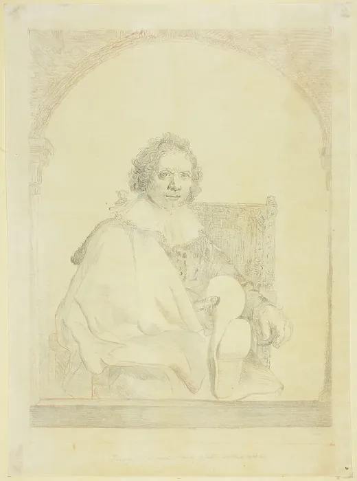 Framed Print : Study for Portrait of a Man in an Arm Chair, from Collection d'imitations de Dessins... c.1821. Creator: Christian Josi Framed Print : Study for Portrait of a Man in an Arm Chair, from Collection d'imitations de Dessins... c.1821. Creator: Christian Josi