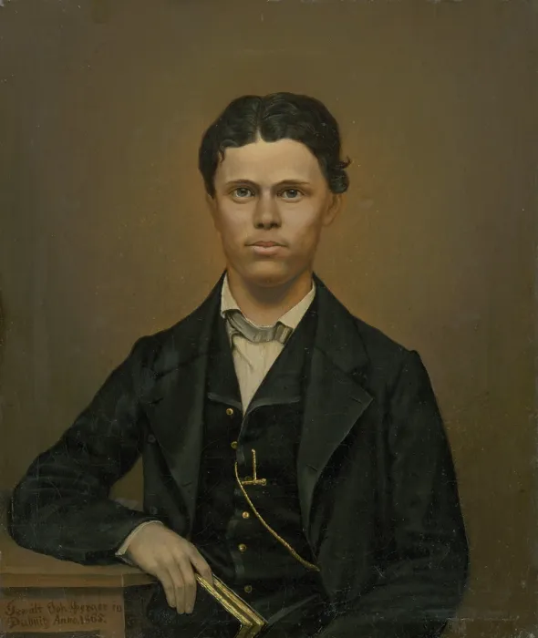 Framed Print : Study of a Portrait of a Young Man with a Book, 1865. Creator: Johann Perger Framed Print : Study of a Portrait of a Young Man with a Book, 1865. Creator: Johann Perger