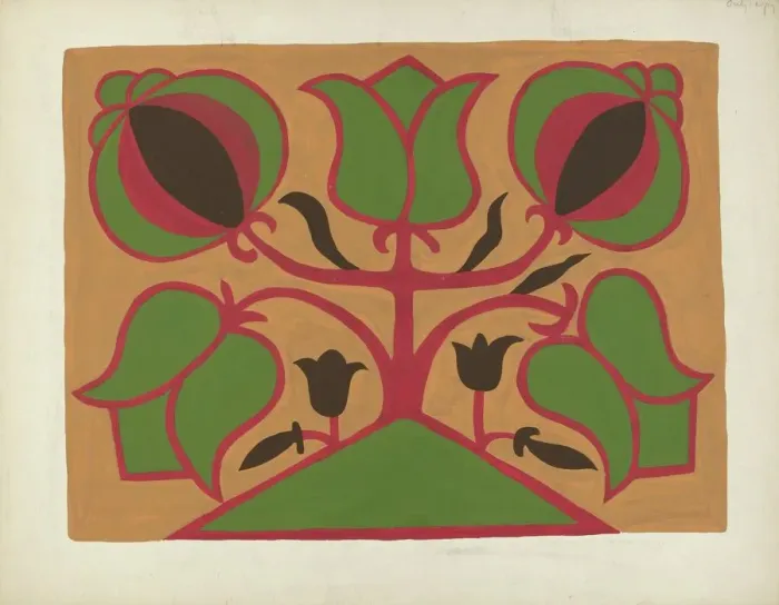 Framed Print : Study for Proposed Portfolio Decorated Chests of Rural Pennsylvania, 1941. Creator: Unknown Framed Print : Study for Proposed Portfolio Decorated Chests of Rural Pennsylvania, 1941. Creator: Unknown