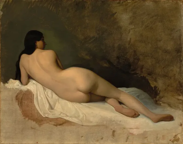 Framed Print : Study of a Reclining Nude, c. 1841. Creator: Isidore Pils (French, 1813 / 15-1875) Framed Print : Study of a Reclining Nude, c. 1841. Creator: Isidore Pils (French, 1813 / 15-1875)
