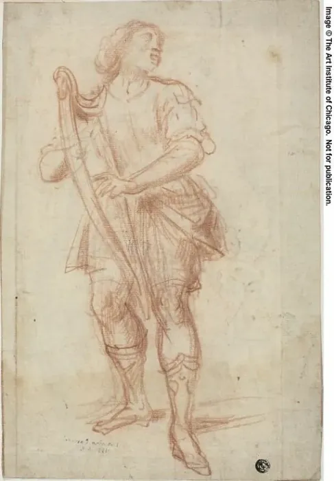 Framed Print : Study (recto); Draped, Seated Female Figure (verso), n.d. Creators: Bernardino Poccetti, Matteo Rosselli, Lodovico Carracci Framed Print : Study (recto); Draped, Seated Female Figure (verso), n.d. Creators: Bernardino Poccetti, Matteo Rosselli, Lodovico Carracci