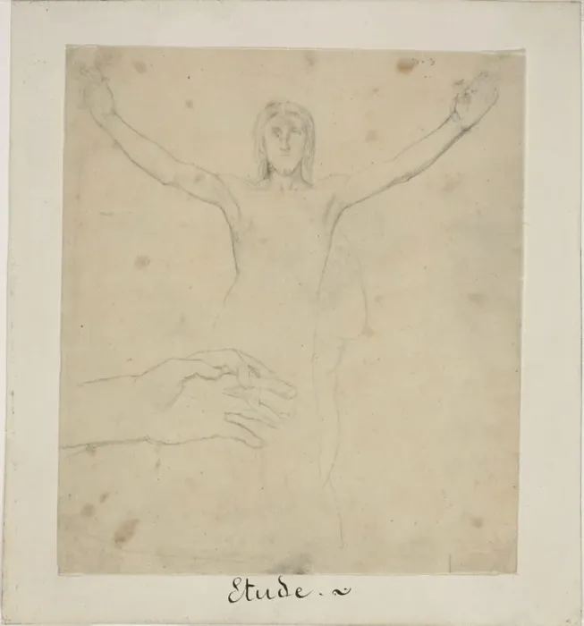Framed Print : Study for Resurrection, c. 1855. Creator: Jules Elie Delaunay Framed Print : Study for Resurrection, c. 1855. Creator: Jules Elie Delaunay