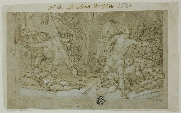 Framed Print : Study for the Resurrection, c.1574. Creator: Santi di Tito Framed Print : Study for the Resurrection, c.1574. Creator: Santi di Tito