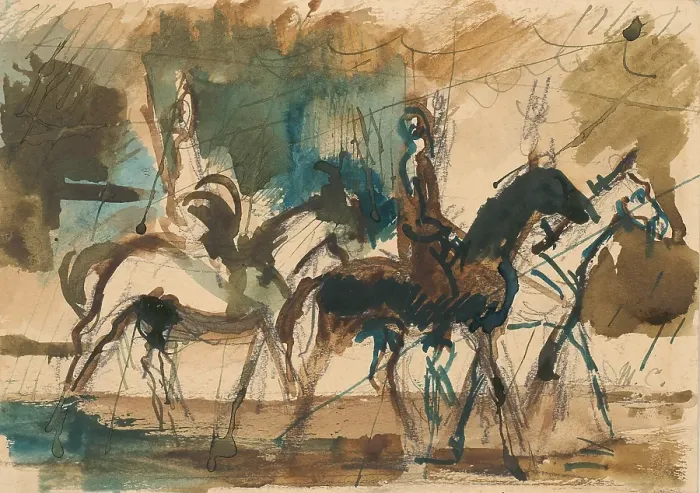 Framed Print : Study for the Riders, 1940-1949. Creator: Cyprian Majernik Framed Print : Study for the Riders, 1940-1949. Creator: Cyprian Majernik