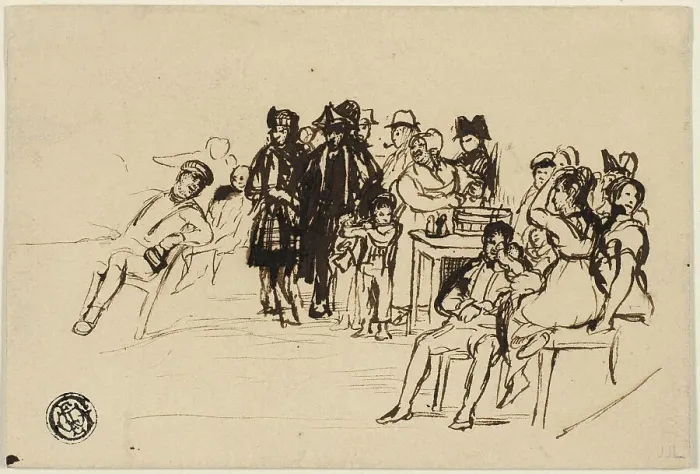Framed Print : Study for Right Group, c.1820. Creator: David Wilkie Framed Print : Study for Right Group, c.1820. Creator: David Wilkie