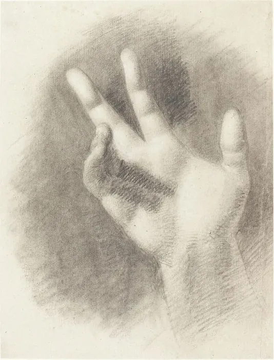 Framed Print : Study of a Right Hand [recto]. Creator: Benjamin Robert Haydon