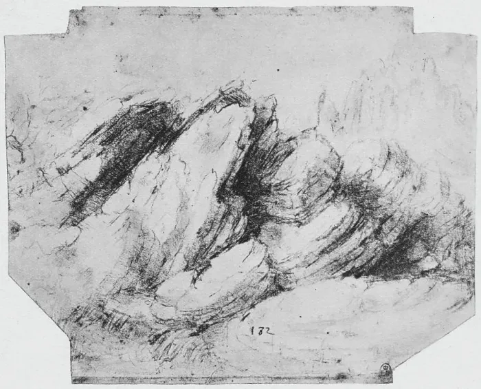 Framed Print : Study of Rock Formations, c1480 (1945). Artist: Leonardo da Vinci Framed Print : Study of Rock Formations, c1480 (1945). Artist: Leonardo da Vinci