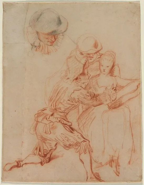 Framed Print : Study for The Romancer (Le Conteur), c. 1716. Creator: Jean Antoine Watteau (French Framed Print : Study for The Romancer (Le Conteur), c. 1716. Creator: Jean Antoine Watteau (French