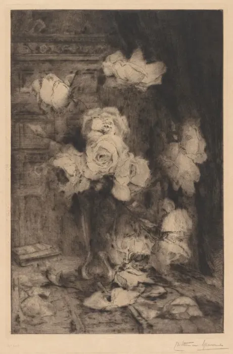 Framed Print : Study of Roses. Creator: Charles Nicolas Storm van s-Gravesande (Dutch, 1841-1924) Framed Print : Study of Roses. Creator: Charles Nicolas Storm van s-Gravesande (Dutch, 1841-1924)