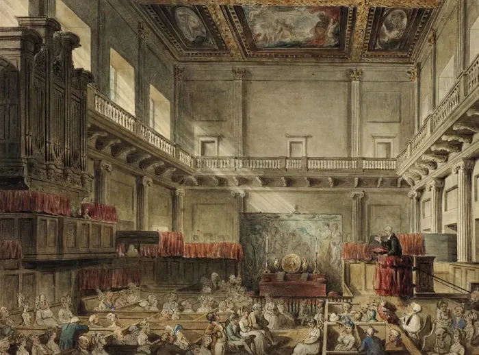 Framed Print : Study for Royal Chapel, Whitehall, in Micocosm of London, 1807-10 Framed Print : Study for Royal Chapel, Whitehall, in Micocosm of London, 1807-10