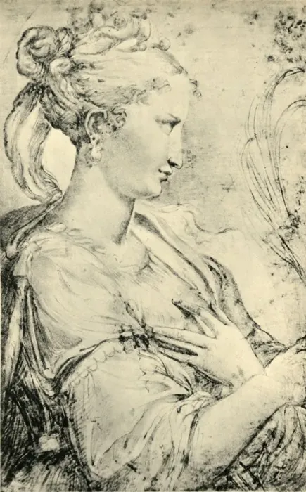 Framed Print : Study of Saint Catherine, c1530-1540, (1943). Creator: Parmigianino Framed Print : Study of Saint Catherine, c1530-1540, (1943). Creator: Parmigianino