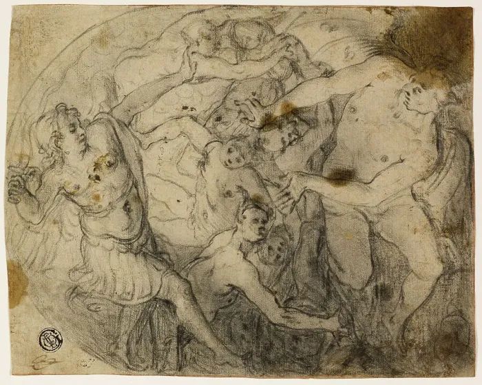 Framed Print : Study for Saint Michael Casting Out Lucifer, 1581 / 83. Creator: Francesco Vanni Framed Print : Study for Saint Michael Casting Out Lucifer, 1581 / 83. Creator: Francesco Vanni