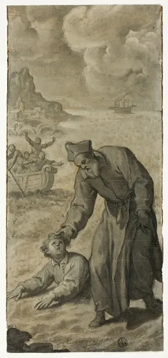 Framed Print : Study for Saint Philip Neri Rescuing a Drowning Youth, 1596 / 99. Creator: Cristofano Roncalli Framed Print : Study for Saint Philip Neri Rescuing a Drowning Youth, 1596 / 99. Creator: Cristofano Roncalli