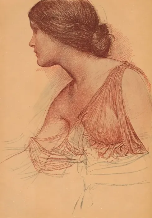 Framed Print : From a study in sanguine, c1899. Artist: John William Waterhouse Framed Print : From a study in sanguine, c1899. Artist: John William Waterhouse