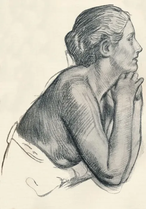 Framed Print : A study in Sanguine, c1900. Artist: Robert Anning Bell Framed Print : A study in Sanguine, c1900. Artist: Robert Anning Bell
