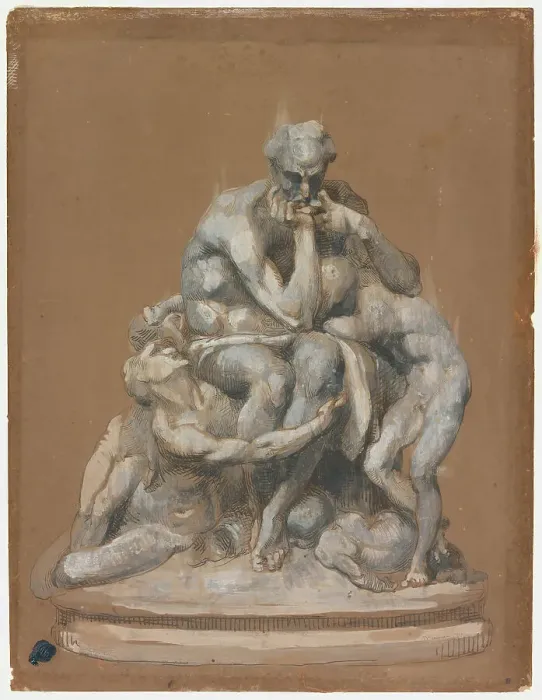 Framed Print : Study for the Sculpture Ugolino and His Children, 1860. Creator: Jean-Baptiste Carpeaux Framed Print : Study for the Sculpture Ugolino and His Children, 1860. Creator: Jean-Baptiste Carpeaux
