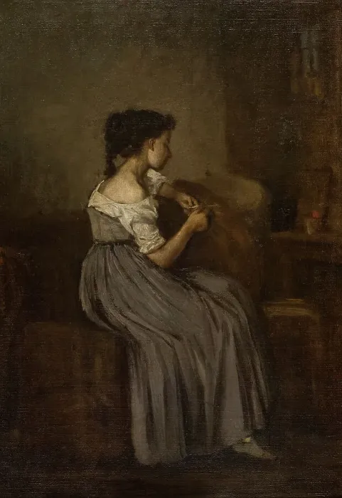 Framed Print : Study of a Seated Girl, 1860-1869. Creator: David Jacobsen Framed Print : Study of a Seated Girl, 1860-1869. Creator: David Jacobsen