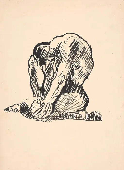 Framed Print : Study of a seated male nude, 1930s. Creator: Arnold Peter Weisz-Kubincan Framed Print : Study of a seated male nude, 1930s. Creator: Arnold Peter Weisz-Kubincan