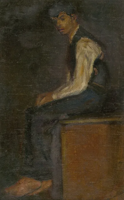 Framed Print : Study of a Seated Man, around 1910. Creator: Ladislav Mednyanszky Framed Print : Study of a Seated Man, around 1910. Creator: Ladislav Mednyanszky