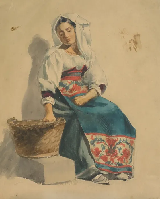 Framed Print : Study of a seated woman, 1851-1853. Creator: Vojtech Klimkovic Framed Print : Study of a seated woman, 1851-1853. Creator: Vojtech Klimkovic