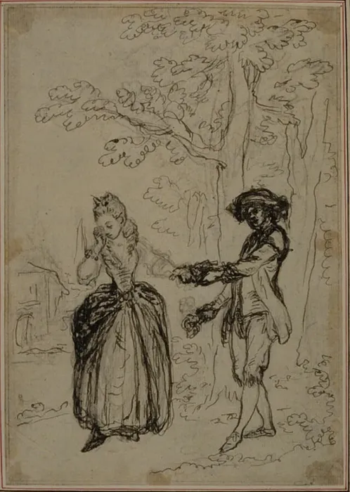 Framed Print : Study for a second edition, never published, of Colles La Partie de Chasse de Hen Framed Print : Study for a second edition, never published, of Colles La Partie de Chasse de Hen