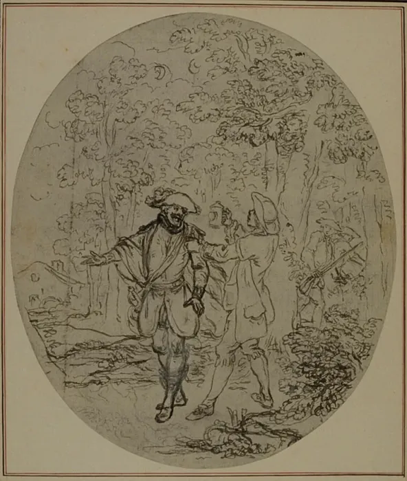 Framed Print : Study for a second edition, never published, of Colles La Partie de Chasse de Hen Framed Print : Study for a second edition, never published, of Colles La Partie de Chasse de Hen