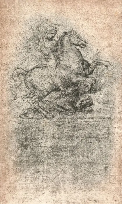 Framed Print : Study for the Sforza Monument, c1482-c1499 (1883). Artist: Leonardo da Vinci Framed Print : Study for the Sforza Monument, c1482-c1499 (1883). Artist: Leonardo da Vinci