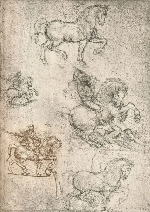 Framed Print : Study for the Sforza Monument, c1482-c1499 (1883). Artist: Leonardo da Vinci Framed Print : Study for the Sforza Monument, c1482-c1499 (1883). Artist: Leonardo da Vinci