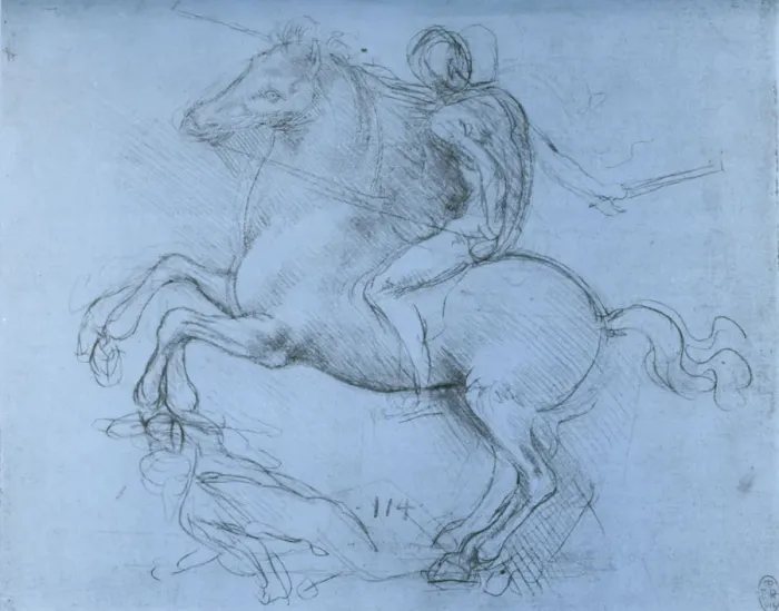 Framed Print : Study for the Sforza Monument, c1488-1493 (1954). Artist: Leonardo da Vinci Framed Print : Study for the Sforza Monument, c1488-1493 (1954). Artist: Leonardo da Vinci