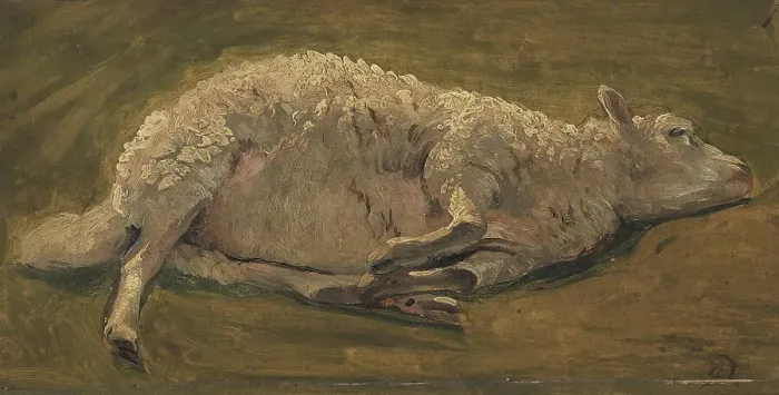 Framed Print : Study of a sheep lying down, 1846. Creator: Carlo Eduardo Dalgas Framed Print : Study of a sheep lying down, 1846. Creator: Carlo Eduardo Dalgas