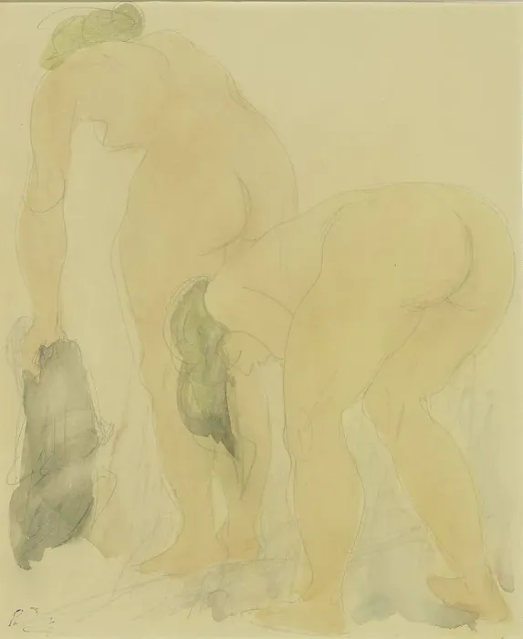 Framed Print : Study sheet with two naked women, seen from the back, 1850-1917. Creator: Auguste Rodin Framed Print : Study sheet with two naked women, seen from the back, 1850-1917. Creator: Auguste Rodin