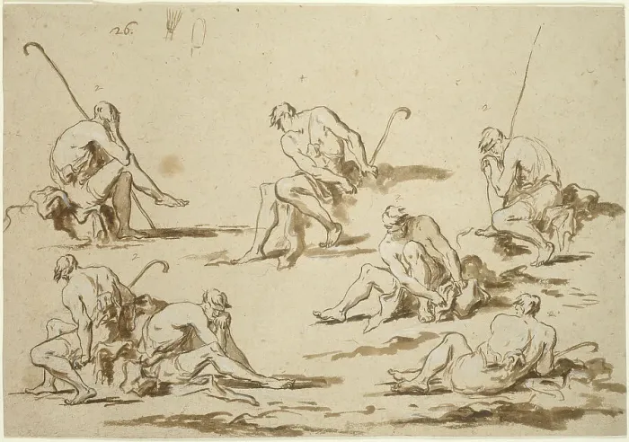 Framed Print : Study Sheet with Seated Figures, 1705 / 15. Creator: Alessandro Magnasco Framed Print : Study Sheet with Seated Figures, 1705 / 15. Creator: Alessandro Magnasco