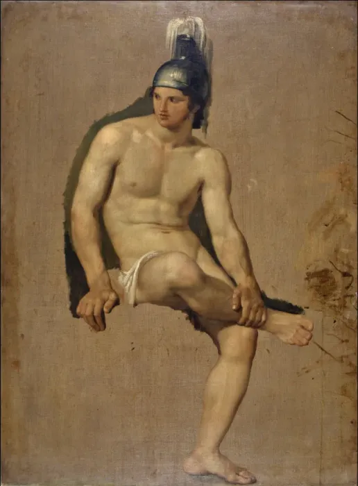 Framed Print : Study of a sitting warrior, 1813-1814 Framed Print : Study of a sitting warrior, 1813-1814