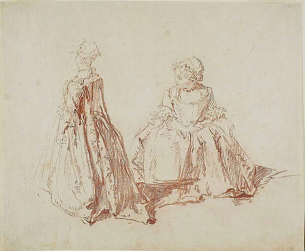 Study of Two Small Girls, c. 1725. Creator: Nicolas Lancret