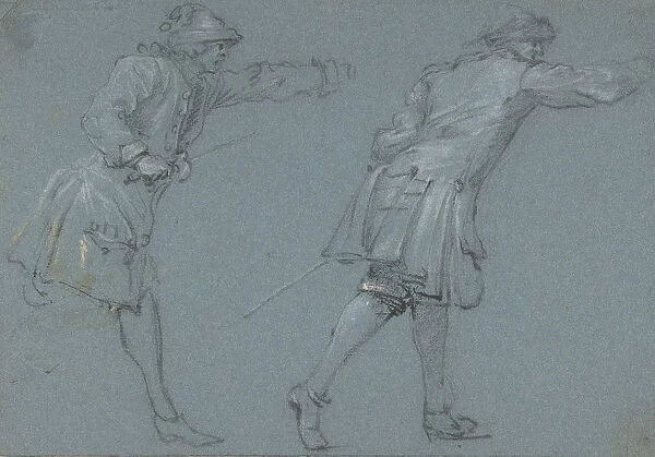Study of Two Soldiers Swordfighting, 17th century. Creator: Adam Frans van der Meulen