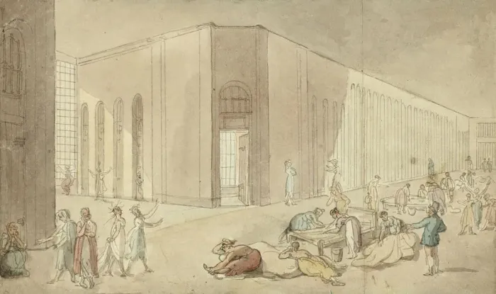 Framed Print : Study for St. Lukes Hospital, from Microcosm of London, c. 1809 Framed Print : Study for St. Lukes Hospital, from Microcosm of London, c. 1809
