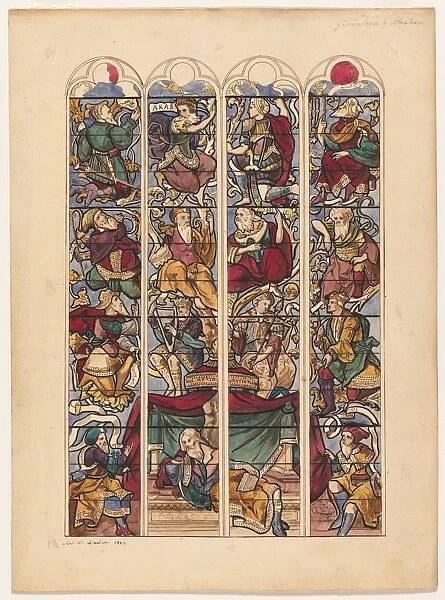 Study for Four Stained Glass Windows Genealogie dAbraham, 1844