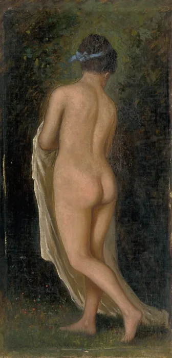 Framed Print : Study of a Standing Female Nude, 1880-1900. Creator: Eduard Majsch Framed Print : Study of a Standing Female Nude, 1880-1900. Creator: Eduard Majsch