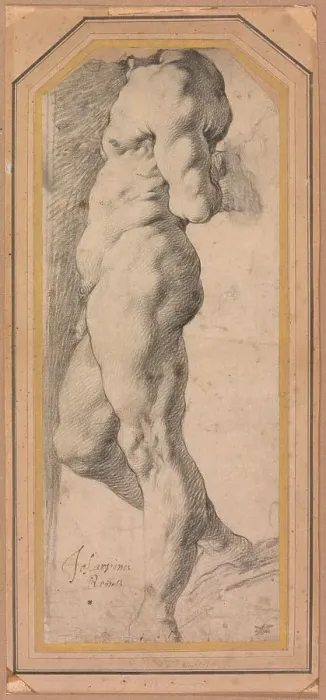 Framed Print : Study of a Standing Male Nude, 1595 / 96. Creator: Giuseppe Cesari Framed Print : Study of a Standing Male Nude, 1595 / 96. Creator: Giuseppe Cesari
