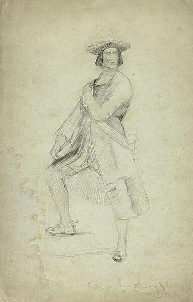 Study for Standing Man Wearing Sash and Striking Dramatic Pose, n.d. Creator: Thomas Duncan
